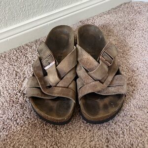 Birkenstock Women's Brown Leather Lugano Sandals